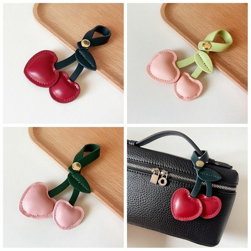 Keychain Cherry Key Chain Decoration Kawaii DIY Craft Accessories Love Bag Pendant Jewelry Peach Heart Cherry Pendant Women/men