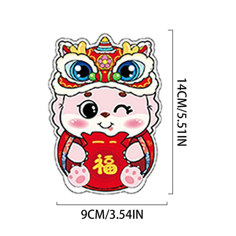 Sobre rojo de la suerte Dragon Shine Hong Bao, bolsa de dinero de la suerte china, 6 patrones de dibujos animados, sobres de dinero 2024, bolsillo rojo de la suerte
