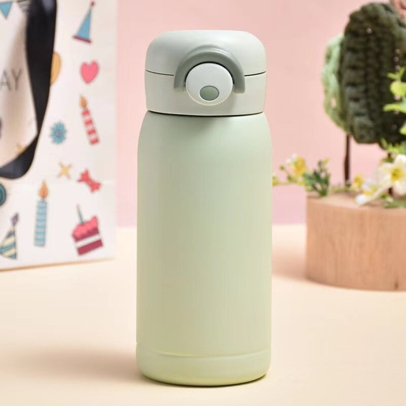 304 Stainless Steel Mini Thermos Cup Cute Small Capacity 220/320ml Mug Pop-up Lock Insulated Pocket Cup Kids