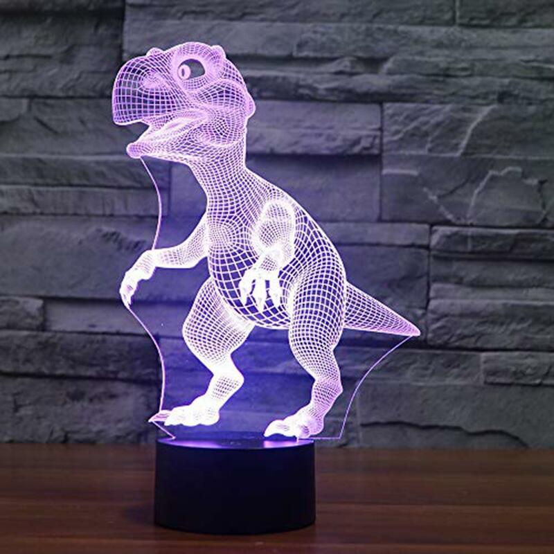 بأقل تكلفة ديناصور ثلاثية الأبعاد ضوء الليل RGB للتغيير المزاج مصباح LED 5 فولت USB ديكور الجدول مصباح الطفل ضوء الليل الألوان أفضل صفقة