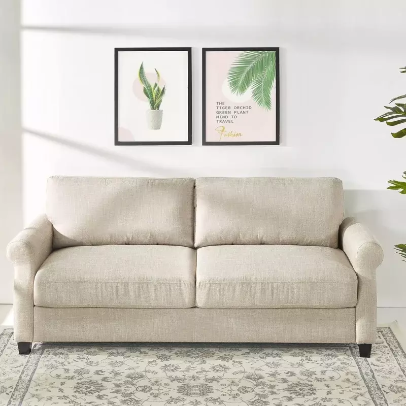 ZINUS-sofá de piel sintética de color Beige, mueble sencillo de montaje sin herramientas, color Beige