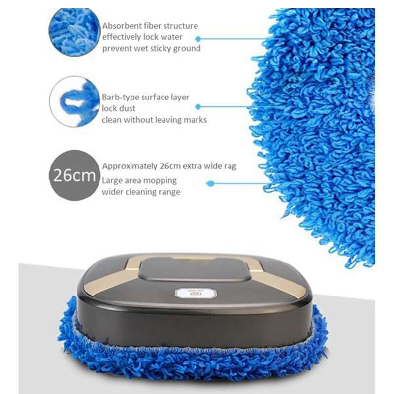 Mop usa e getta, cuscinetti in microfibra di ricambio durevoli lavabili panno per mocio antipolvere per aspirapolvere asciutto e bagnato, blu