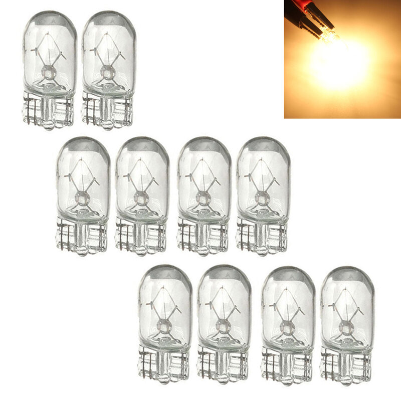 Ampoules Blanches de Voiture Halogène T10 3W 194 158 Cales 12V, Lampe de Lecture, Accessoires de Lampe de Dégagement, 10 Pièces