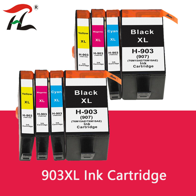 Cartucho de tinta compatível para impressora HP, OfficeJet 6950 6960 6961 6963 6964 6965 6970 6975, 903XL 903XL 903XL 907XL