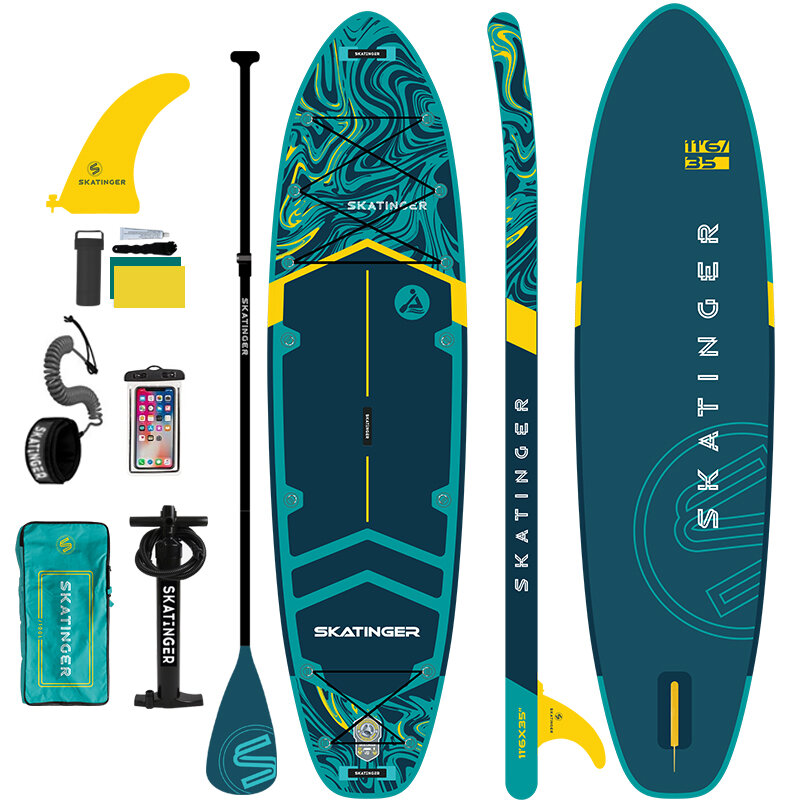 Skatinger China factory uv printed inflatable surfboards  with all accessories