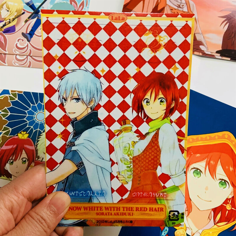 6ชิ้น/เซ็ตการ์ดอวยพรสะสม Akagami No Shirayuki-Hime โปสการ์ดหิมะสีขาวผมสีแดงอุปกรณ์สำนักงานโรงเรียน