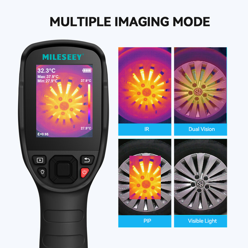 MILESEEY TR256E /B termocamera 256 x192 termocamera misuratore di temperatura a infrarossi per riparazione, PCB, rilevamento di tubazioni