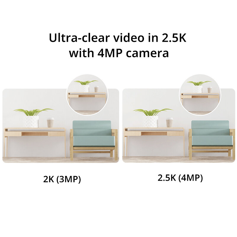 Умная камера Xiaomi Smart Camera C400 с четкостью 2,5 K и углом поворота 360 °, 4 МП, Google Home, Alexa, AI, обнаружение человека