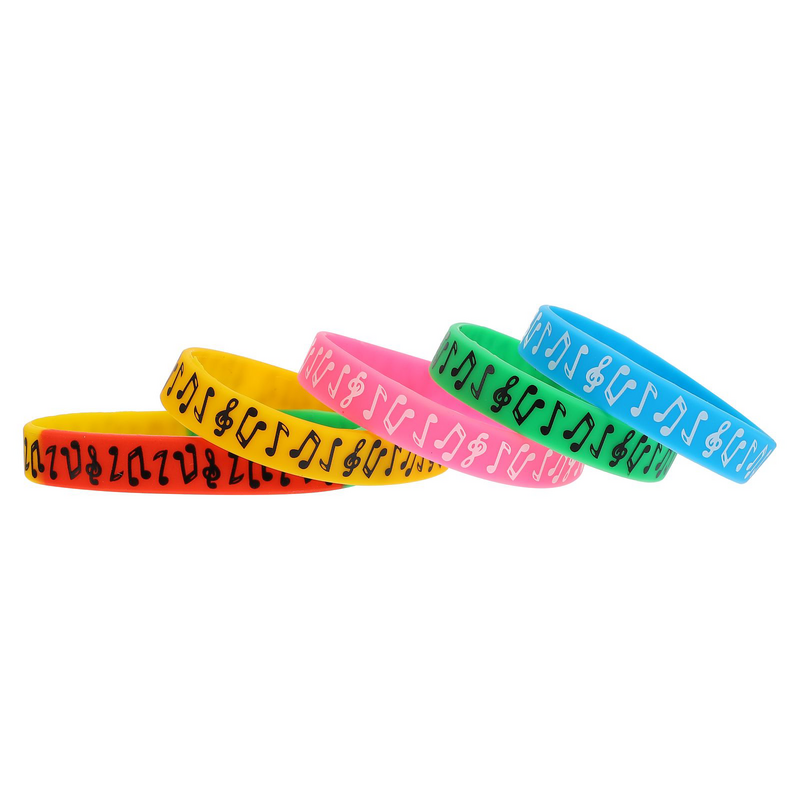 10 Pcs Music Note Silicone Hand Decor Festival Bracelet Wristband for Silica Gel Child Decorative Syllable Notes