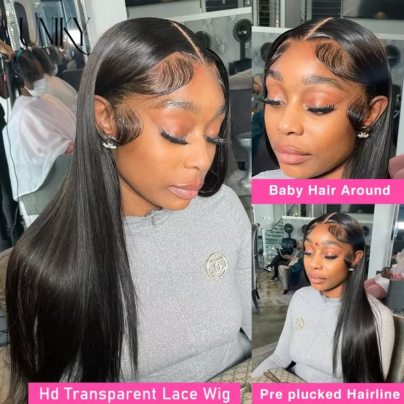 Full Lace Human Hair Wigs Peruvian Transparent Straight Lace Frontal Human Hair Wigs For Women Pre Plucked Remy Full Lace Wig
