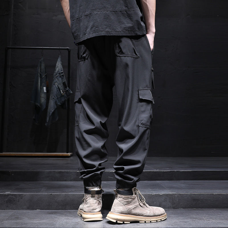 Męskie wiosenne spodnie Cargo z wieloma kieszeniami na zewnątrz wodoodporne spodnie do wędrówek odporne na zużycie kombinezony treningowe męskie spodnie D07