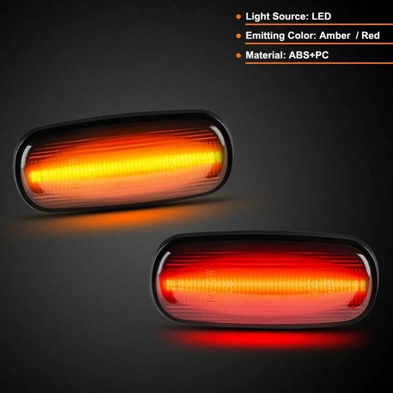 Luces de guardabarros laterales LED traseras para Dodge RAM 2500HD 3500HD, 4 piezas, doble rueda 2003-2009, lente ahumada