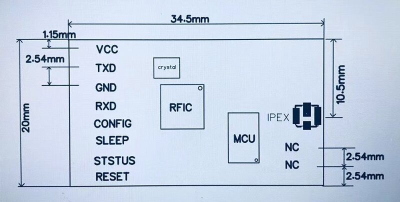YTX-TRLR-IPEX-S drahtlose daten transceiver modul 433/470/868/915Mhz LoRa/FSK/ GFSK/OOK modulation vielzahl niedrigen power verbrauch