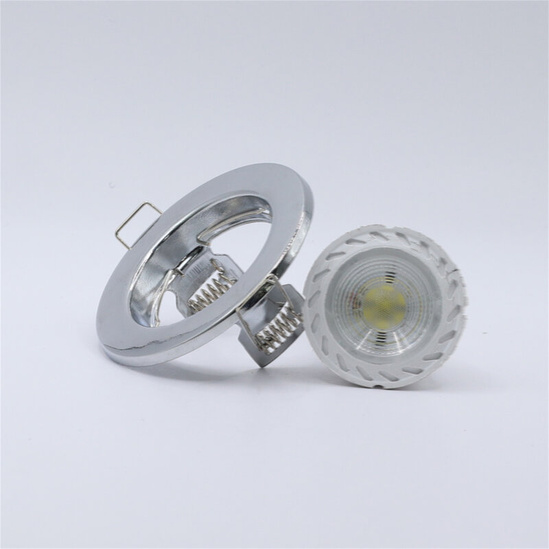 Recessed Downlights Fixed Circular Spotlights Round Chrome Metal Cut Hole 60mm Fixture Frame