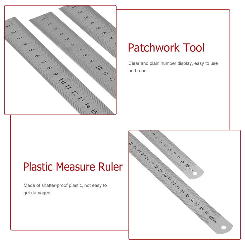 Metal Scale Stainless The Mechanic Metal Ruler for Engineering School Office Drawing Hand Tool Office Supplies20cm/30cm/40cm