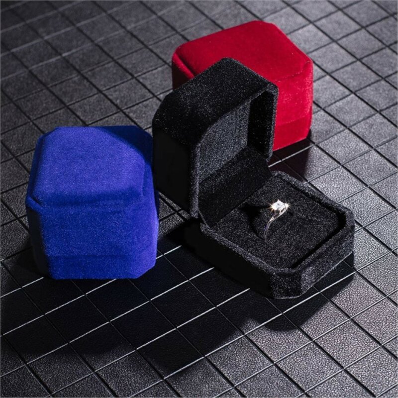 Vierkante Verloving Fluwelen Oorbel Ring Verpakking Sieraden Organizer Valentijnsdag Geschenkdoos Ring Display Opslag Groothandel