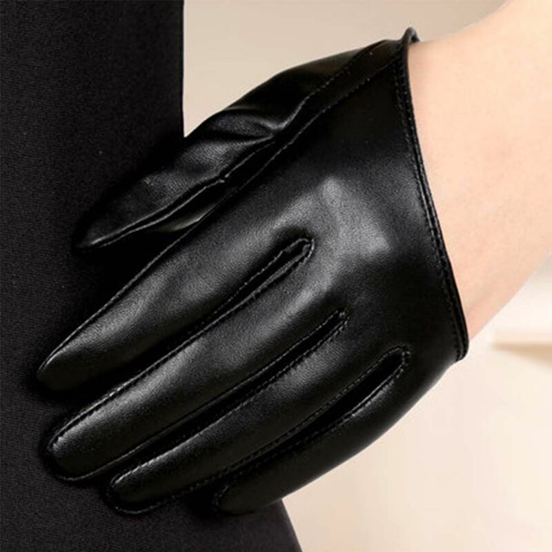 Sexy Tight Woman Lady Female Faux Leather Leather Gloves Women Mitts Five Finger Mitten Half Palm Gloves