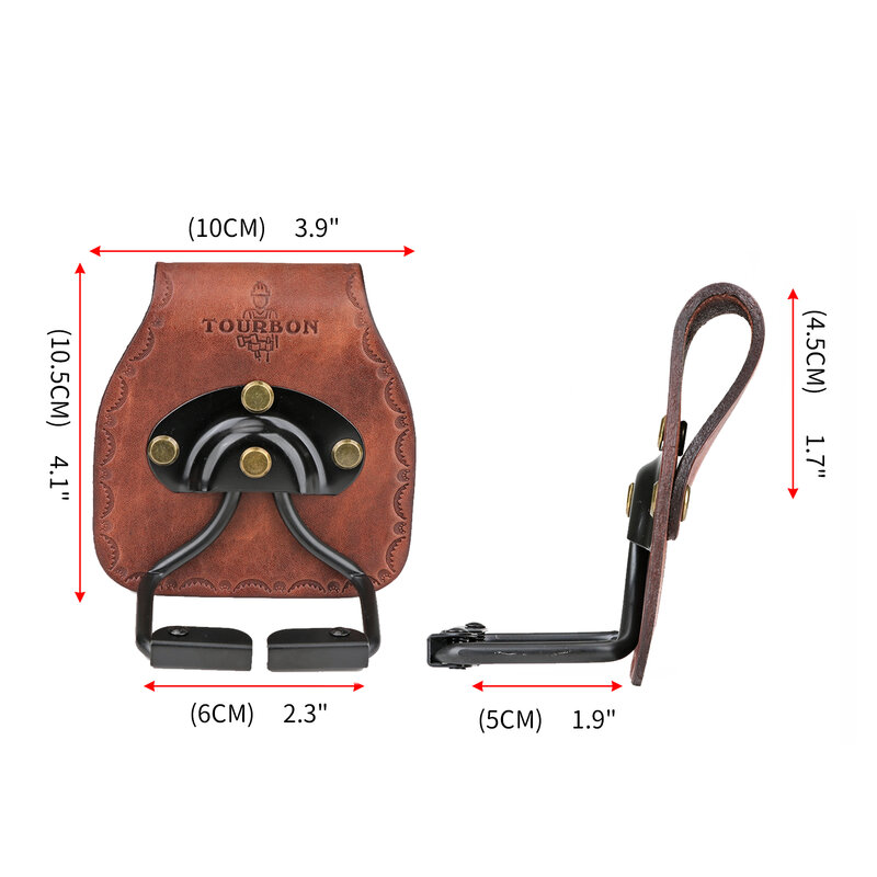 Tourbon-Soporte de martillo oscilante de cuero genuino, soporte de hacha giratorio con resorte, resistente