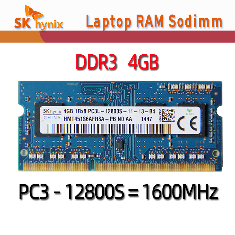 Hynix chipset 1RX8 4GB 2RX8 8GB PC3L 12800S PC3 10600S 1333MHzDDR3 1600 Mhz módulo de memoria para portátil SODIMM RAM