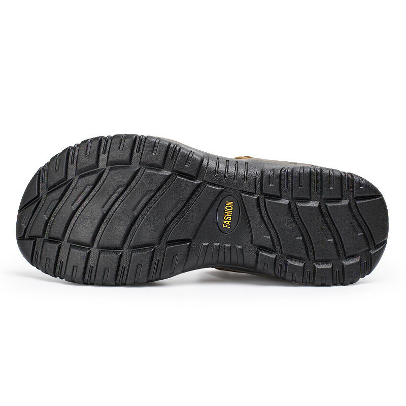 Sandálias de praia de couro genuíno masculinas, sapatos macios tamanho grande, sandálias de verão de lazer, nova moda, alta qualidade, tamanhos 38-48