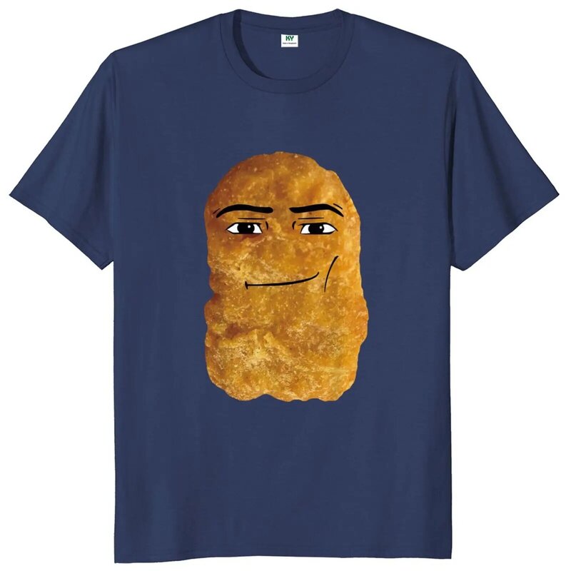 Camiseta con estampado divertido de Nugget de pollo, camisa con gráfico Y2k, 100% algodón, suave, cuello redondo, informal, Unisex, talla europea