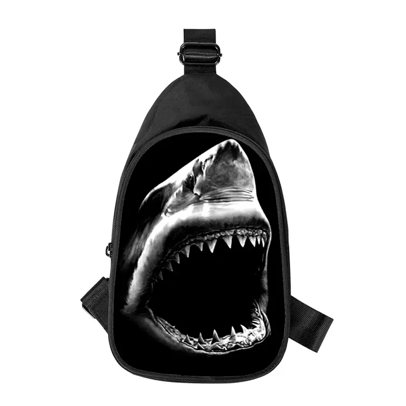 shark animal 3D Print New Men Cross Chest Bag Diagonally Women Shoulder Bag Husband School Waist Pack Male chest pack