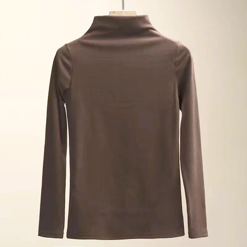 Camisas térmicas de manga larga para mujer, Jersey ajustado con capa Base, forro polar, camisas de manga larga para oficina