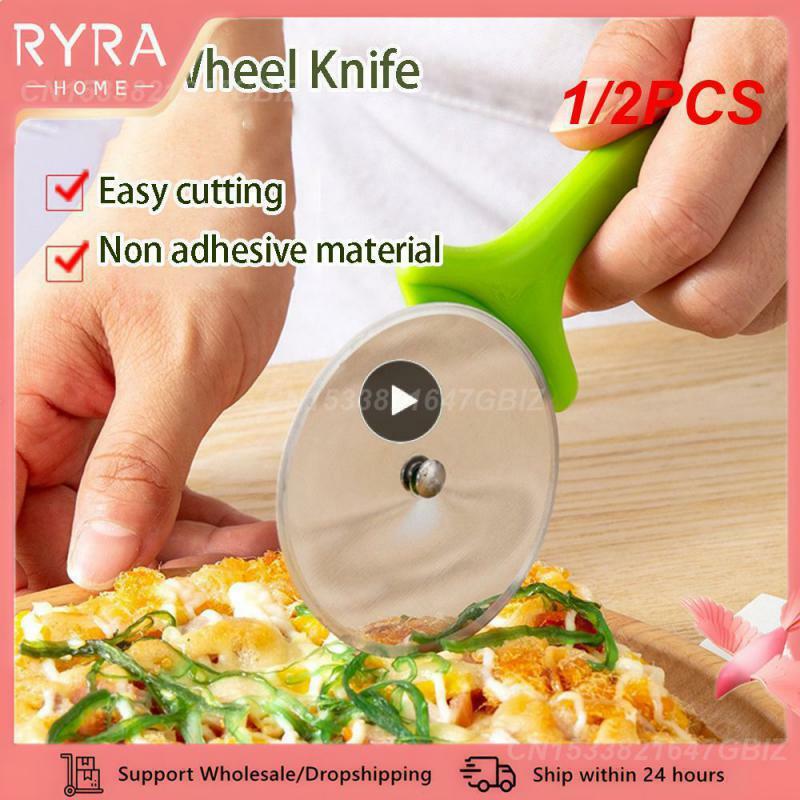1/2PCS Kitchen Knives Sharp Pizza Wheel Knife Stainless Steel Effortless Cutting Pizza Cut Durable Kitchen Bar Supplies