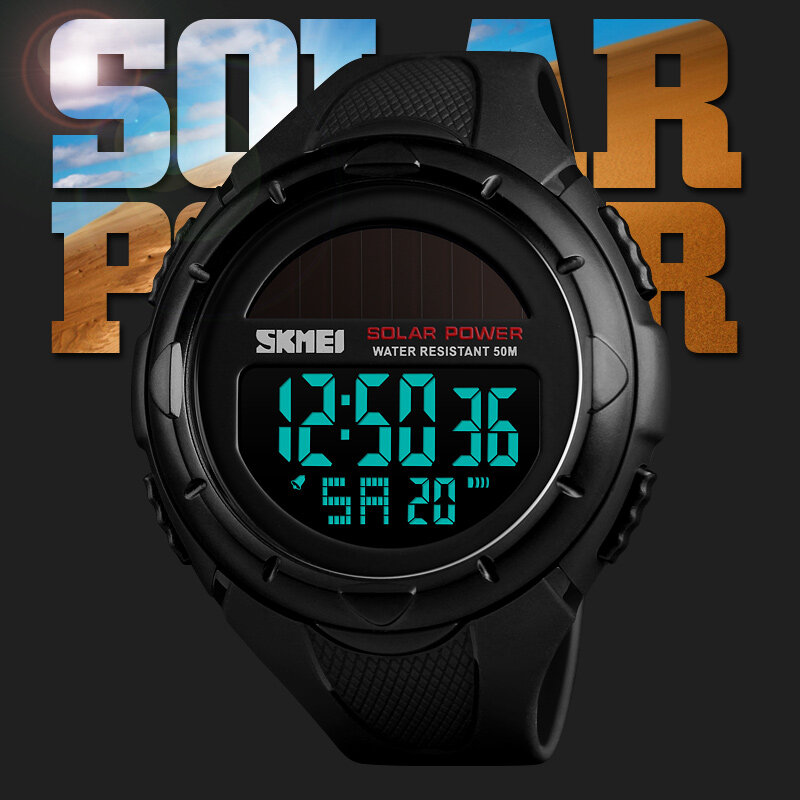 SKMEI 1405 Solar For Power allarme ambientale orologio maschile reloj hombre orologi luminosi da uomo Sport orologi da polso digitali da uomo