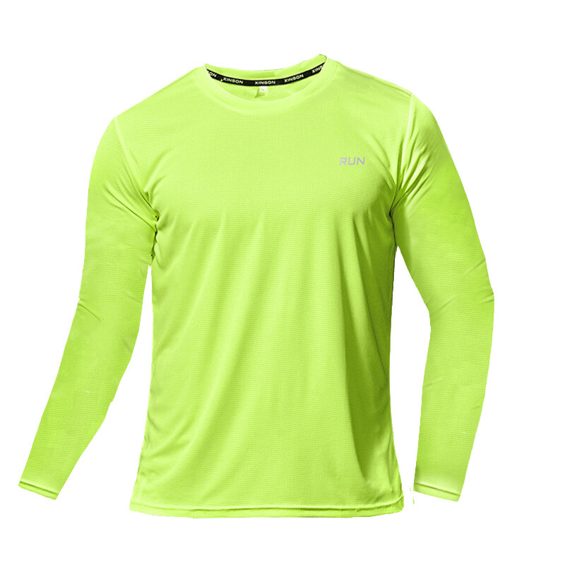Summer Ice Silk Long Sleeve T-Shirt Men 2023 New Quick Dry Breathable Air Conditioning Outdoor Sun Protection Running Outer Wear