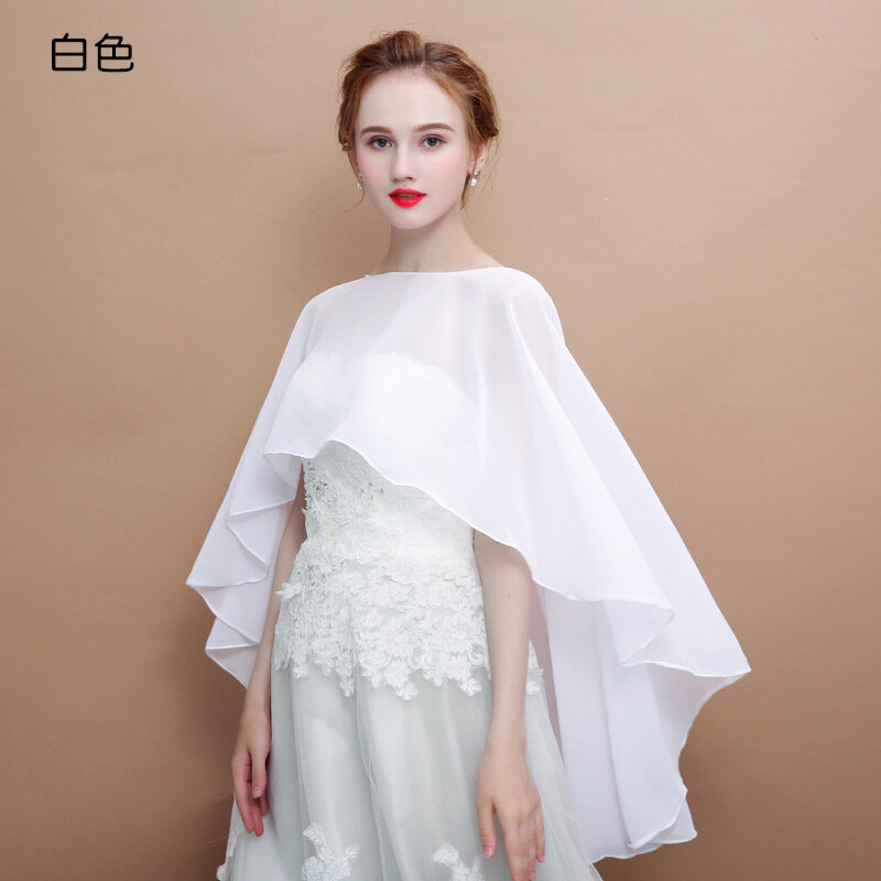 2022 Spring Summer New Chiffon Solid Color Pullover Cloak Lady Thin Shawl Women Sunscreen Cover Arms Poncho Capes Purple