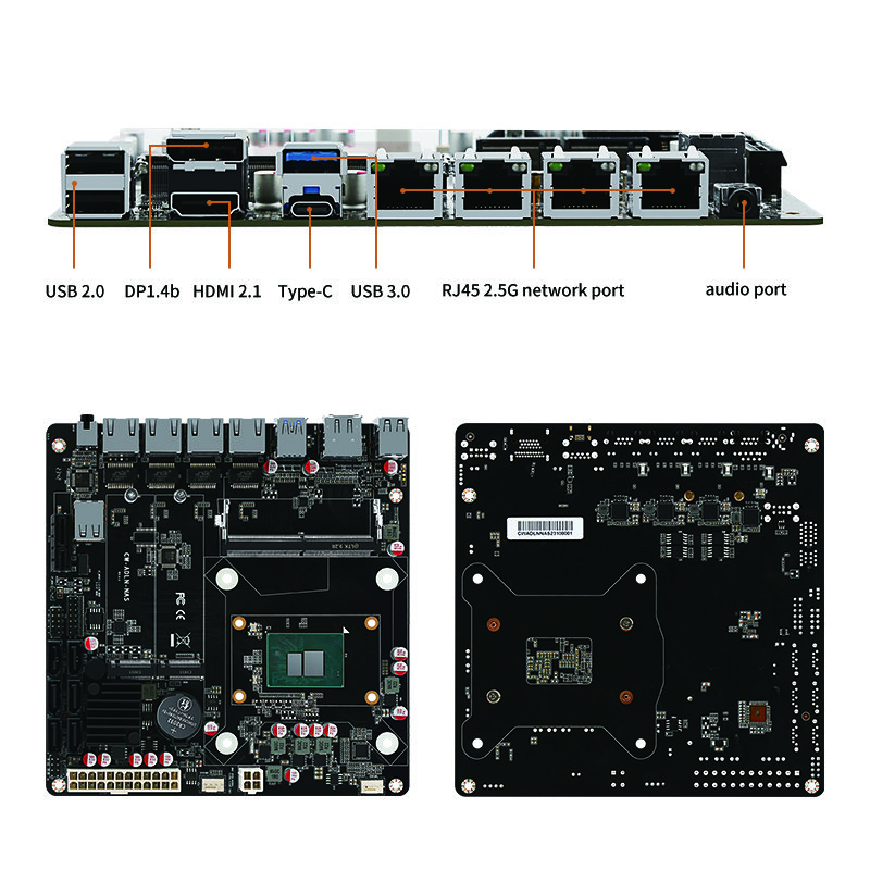 Материнская плата CWWK N100/i3-N305 six-bay NAS monster board/4x 2,5G/6x SATA3.0/2x M.2 NVMe/115X, радиатор ITX, материнская плата типа ITX