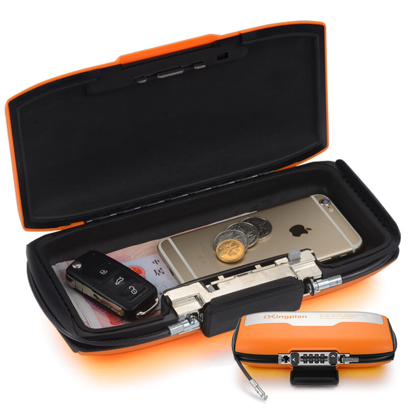 Coffre-fort portable à 4 chiffres avec UL, boîte de rangement de sécurité cachée pour camping en plein air, randonnée, sport, gym, shopping