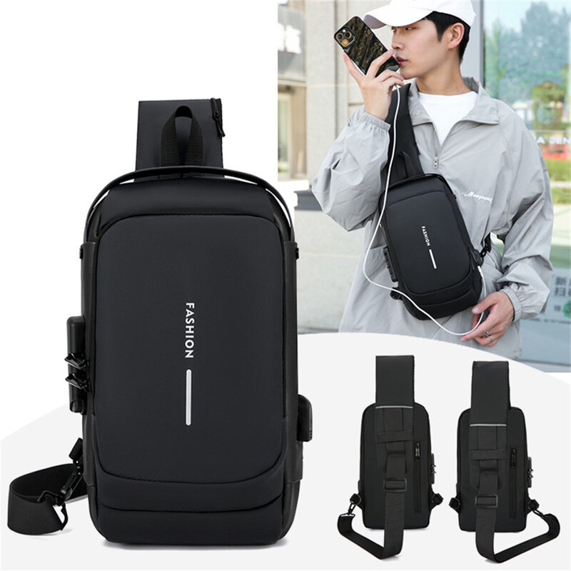 Men Sling Backpack Cross Body Shoulder Chest Bag Anti-theft Travel Motorcycle Rider Waterproof Oxford Male Messenger Bags