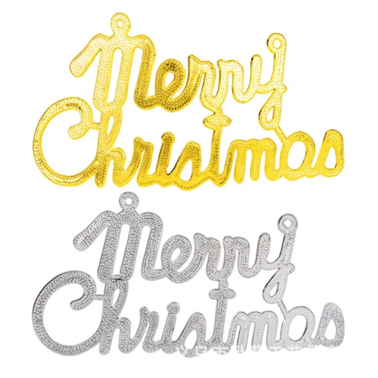 1Pcs Christmas Decoration Plastic Merry Christmas Pendant Hanging English Letter Pendant Xmas Tree Ornaments New Year Decor 2024