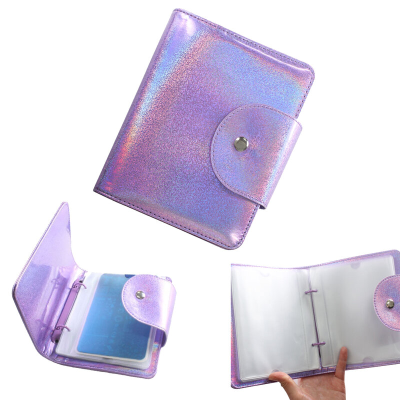 20Slot Laser Purple/Pink/Sliver Nail Stamping Plate Holder Case Empty Rectangle Plates 9.5*14.5cm Manicure Organizer Storage Bag