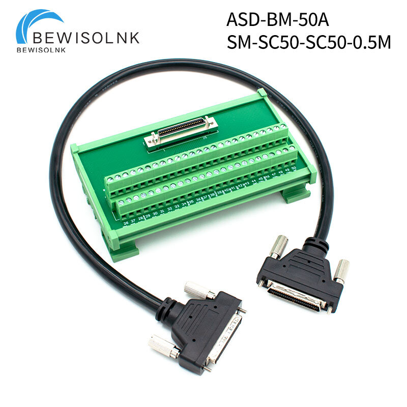 ASDA-A2 A3 AB Series Servo Drive CN1 Terminal Block ASD-BM-50A Adapter Board with 0.5M-5M Cable