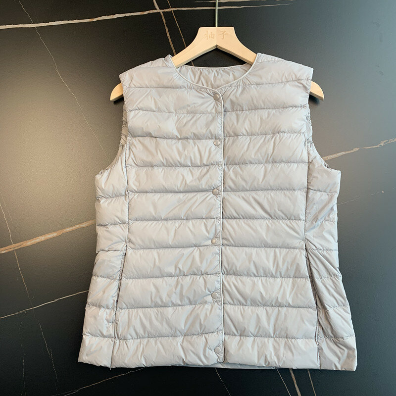 Winter Liner Warm Sleeless Women Vest 2023 New Arrivals Female Winter Keep Warm Collarless Ultralight Quilted Puffer Vest