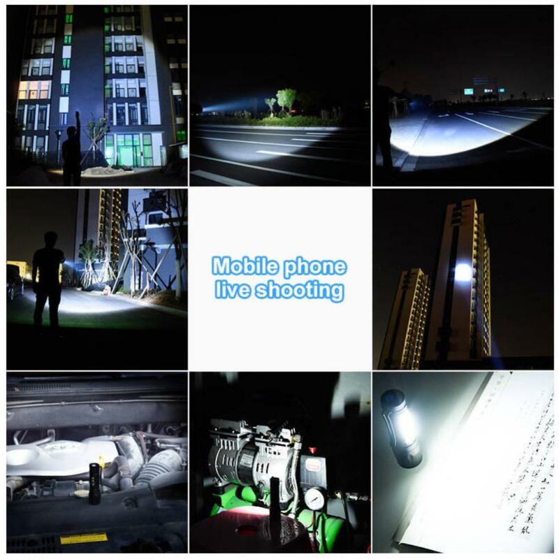 1 ~ 8 szt. Regulacja wiązki światła Mini latarka Led wbudowana bateria XP-G latarnia Q5 światło robocze Mini latarka wielokrotnego ładowania