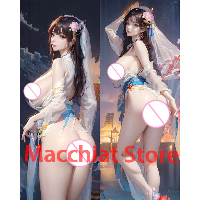 Dakimakura anime Hanfu girl Big boobs booty Oriental beauty   Double-sided Print Life-size body pillows cover Adult
