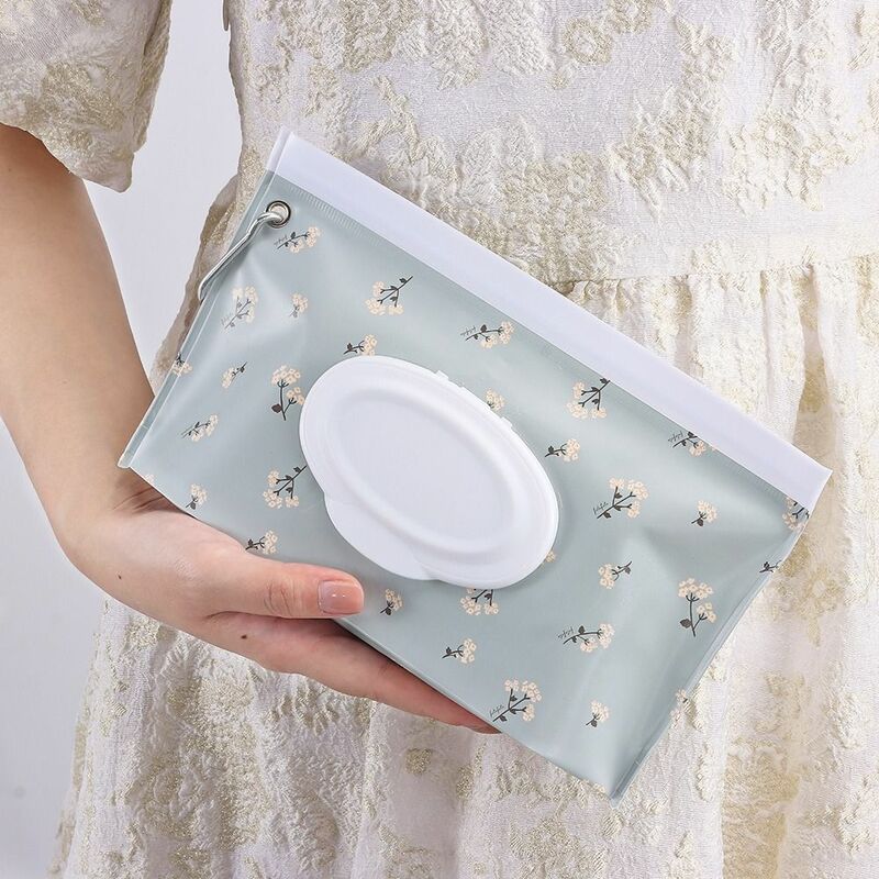 EVA Wet Wipes Bag Fashion With Buckle Reusable Wipes Holder Case Portable Refillable Carrying Case Home