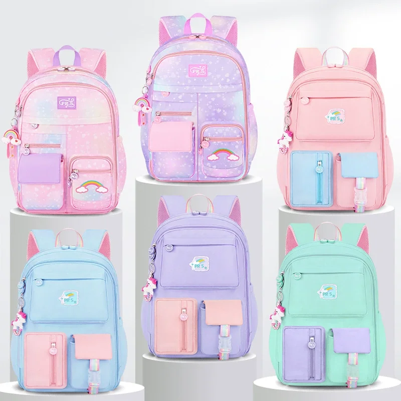 Милые школьные ранцы для девочек, женская сумка для книг, детская школьная сумка принцессы, 2 шт.