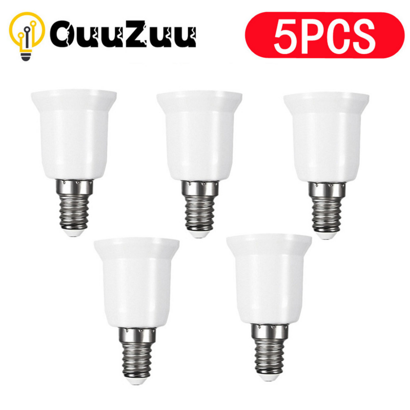 5/pces e14 para e27 abs plug conector acessórios suporte da lâmpada luminária base adaptador de parafuso lâmpada branca à prova de fogo