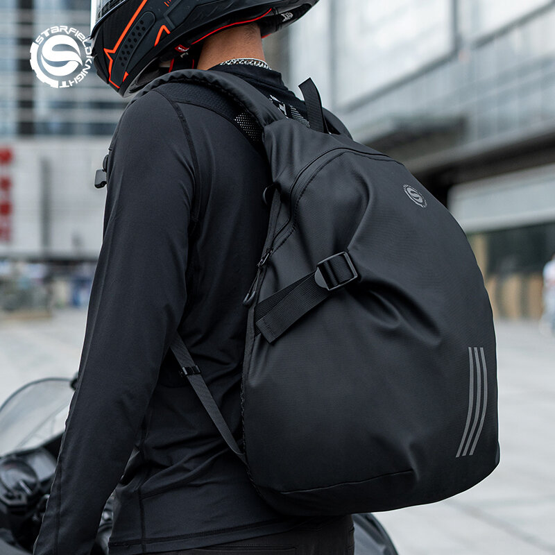 SFK-Bolsa de casco de alta capacidad para motocicleta, mochila multifuncional, impermeable, logotipo de reflexión nocturna, viajes al aire libre