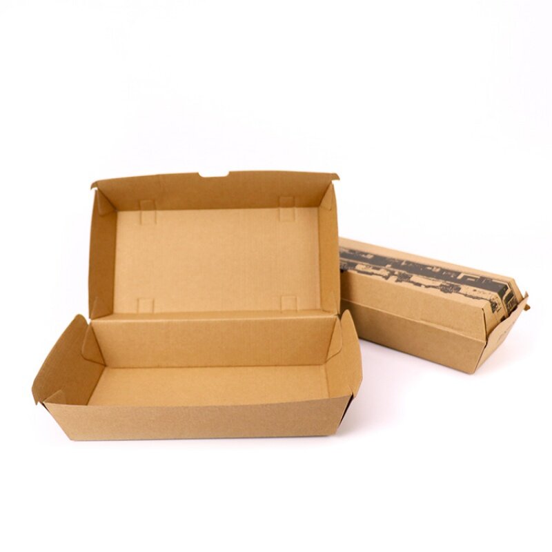 صندوق هوت دوج طويل من الورق ، يمكن التخلص منه ، درجة غذائية ، منتج مخصص ، شعار مخصص