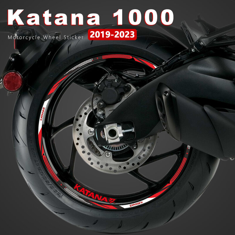 Roda da motocicleta adesivo para Suzuki Katana 1000, 17 Polegada Rim Tape, impermeável pneu decalque, Katana 1000 Acessórios, 5 cores, 1 conjunto