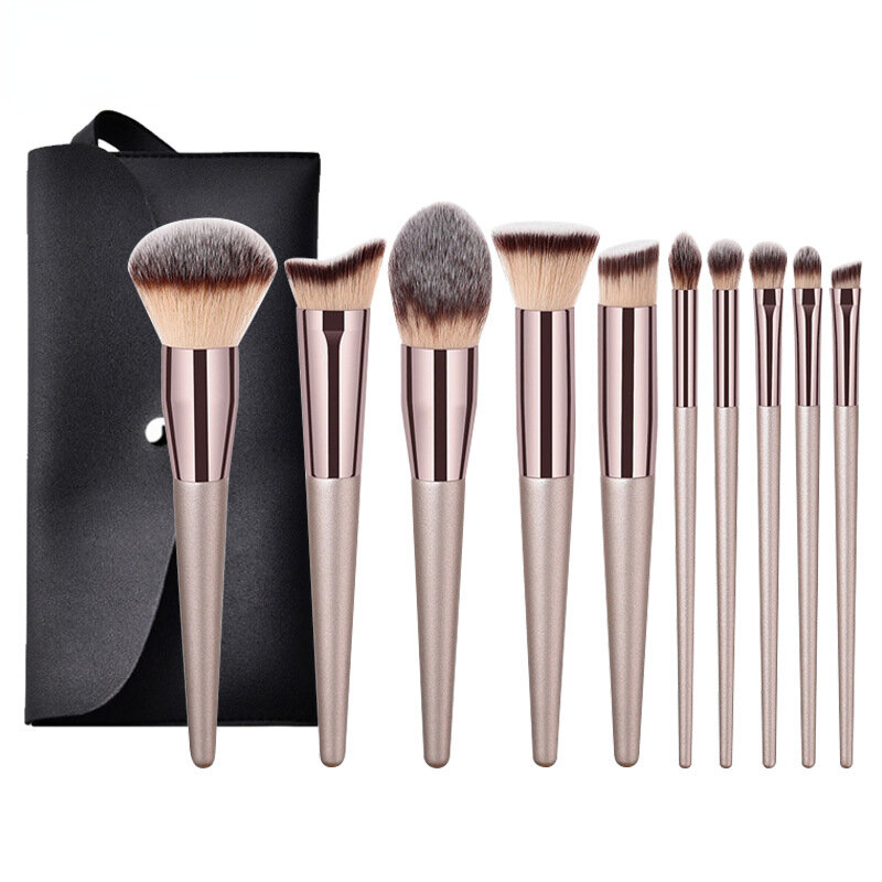 1/10pcs Set di pennelli per trucco professionale per le donne Face Basic Foundation Powder Makeup Flat Head strumenti per pennelli per trucco pennello cosmetico