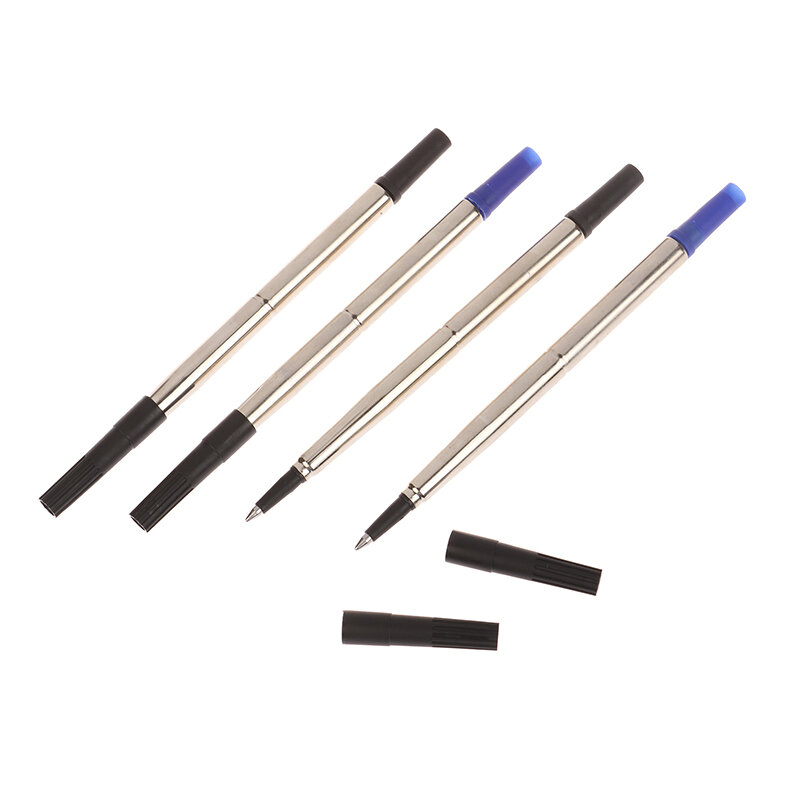 2 Stuks Blue Ink Parker Stijl Standaard 0.5/0.7Mm Balpen Navullingen Nib Medium Push Actie Roterende Universele Metalen Pen Navulling