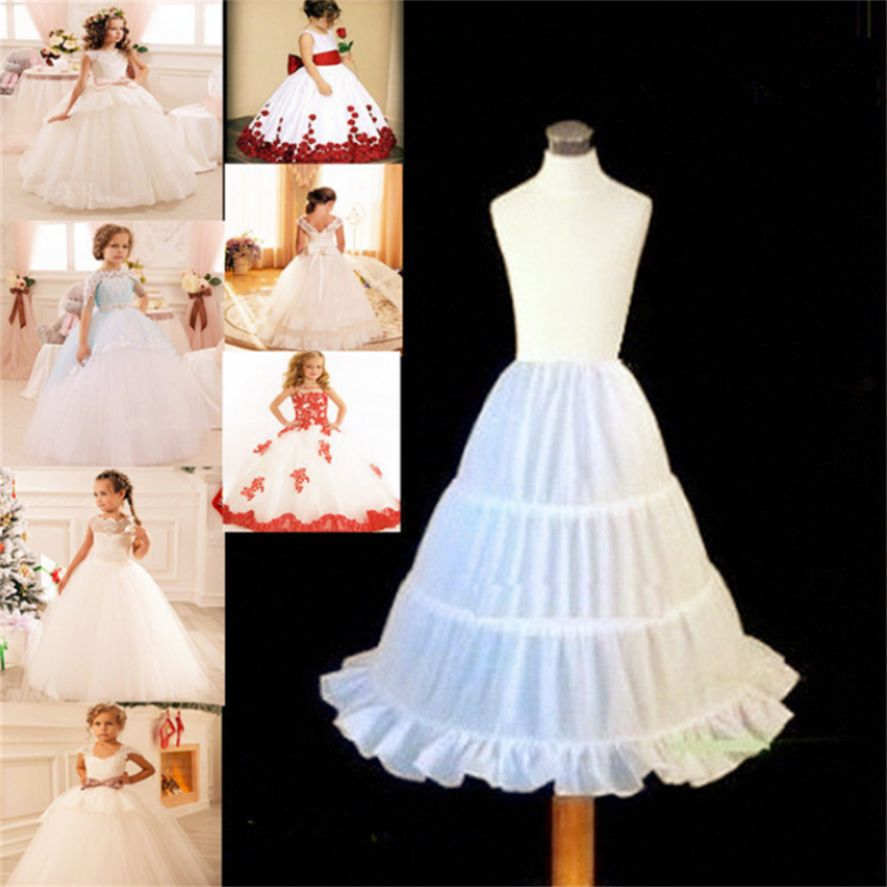 Flower Girl Petticoat Short Children Skirt 50-55CM Length Baby Kids White Underskirt Crinoline Children's Petticoat Accessories
