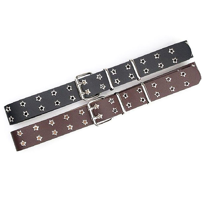 Star Dual Exhaust Eyelet Belt Ladies Fashion Female Simple Tide Trouser Belt Hundred With Jeans Belt Decorative Accessories